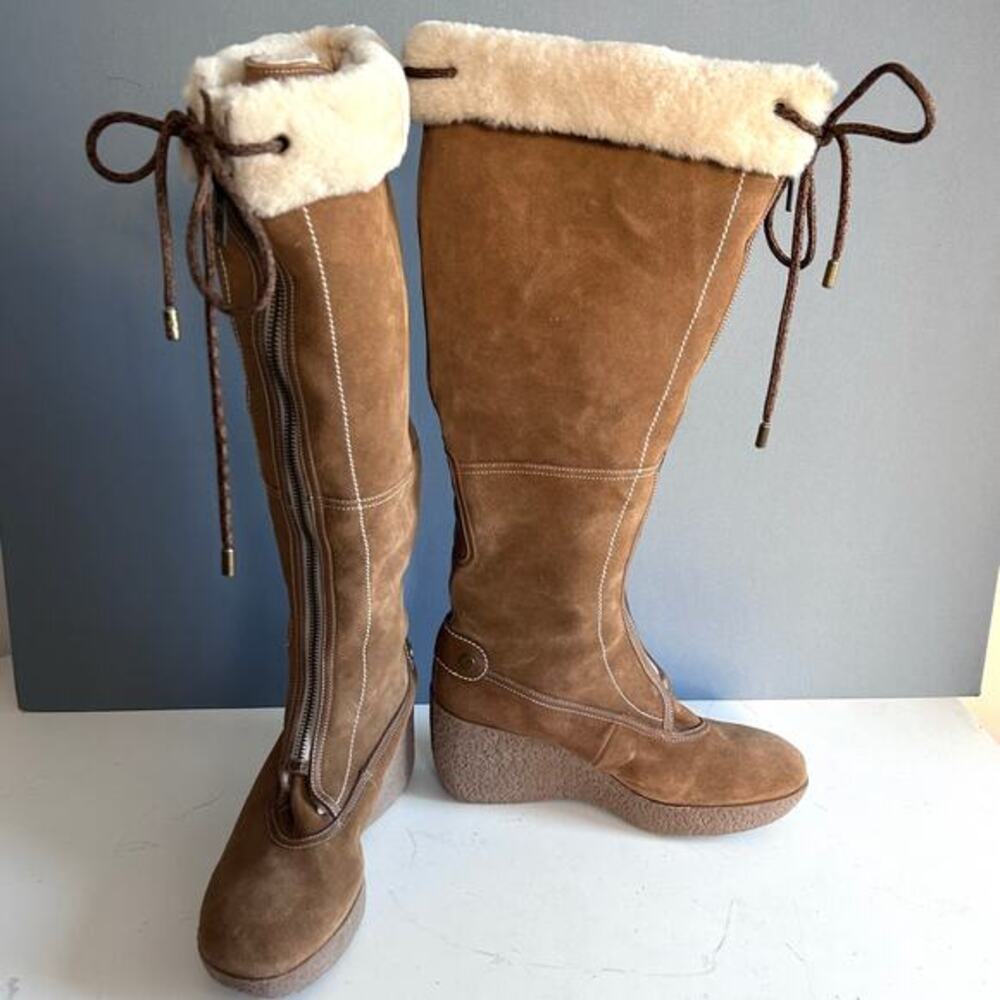 Cole Haan boots women's size‎ 9 over the knee sherpa shearling sheepskin tall